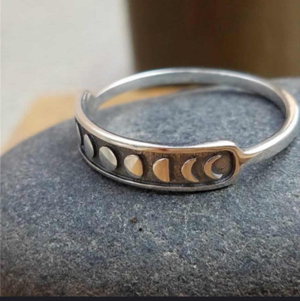 HP!! NWT Moon Phases Sterling Silver Goth Ring! - Picture 5 of 12